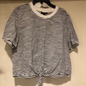 top shop stripe tied t shirt